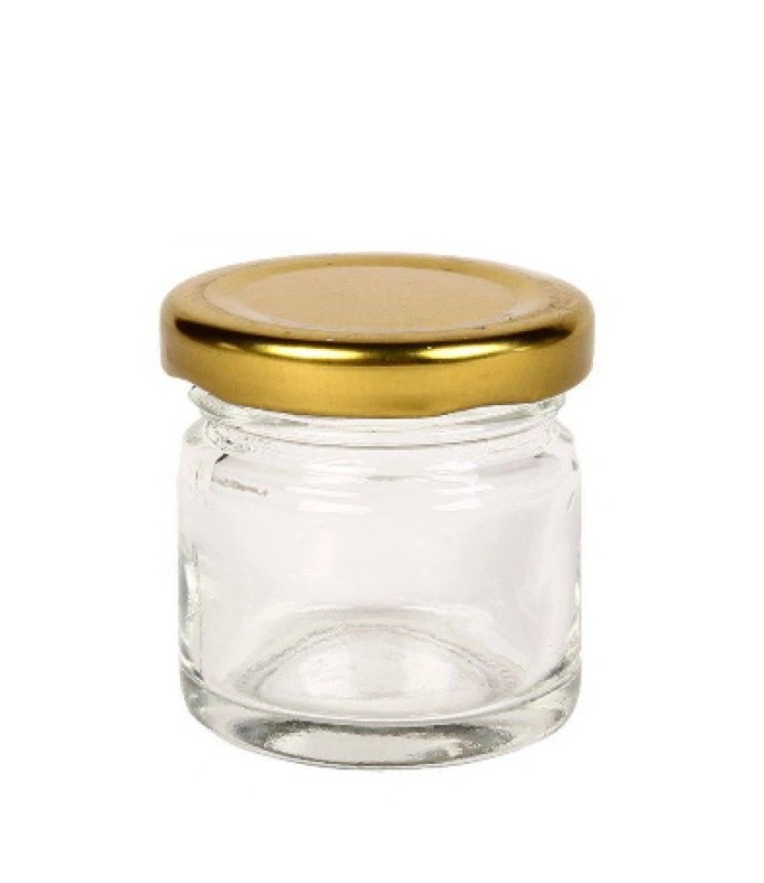 Storage Glass Jar 40 Ml F4,35Χ4,9cm With Metal Cap